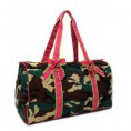 luggage 7012 quilted camo duffle fuchsia